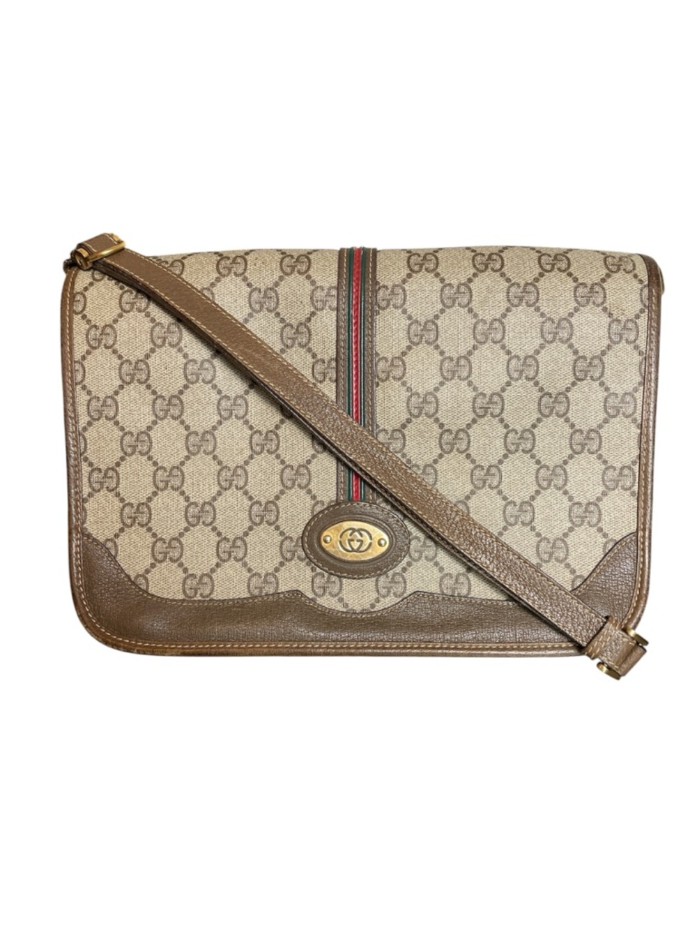 GUCCI Sherry Line Vintage Web Classic GG Supreme Logo Crossbody Bag Purse